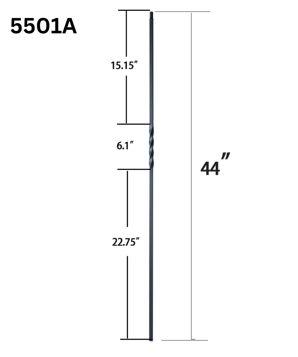 Single Twisted Metal Baluster 5501A (1/2" x 44")