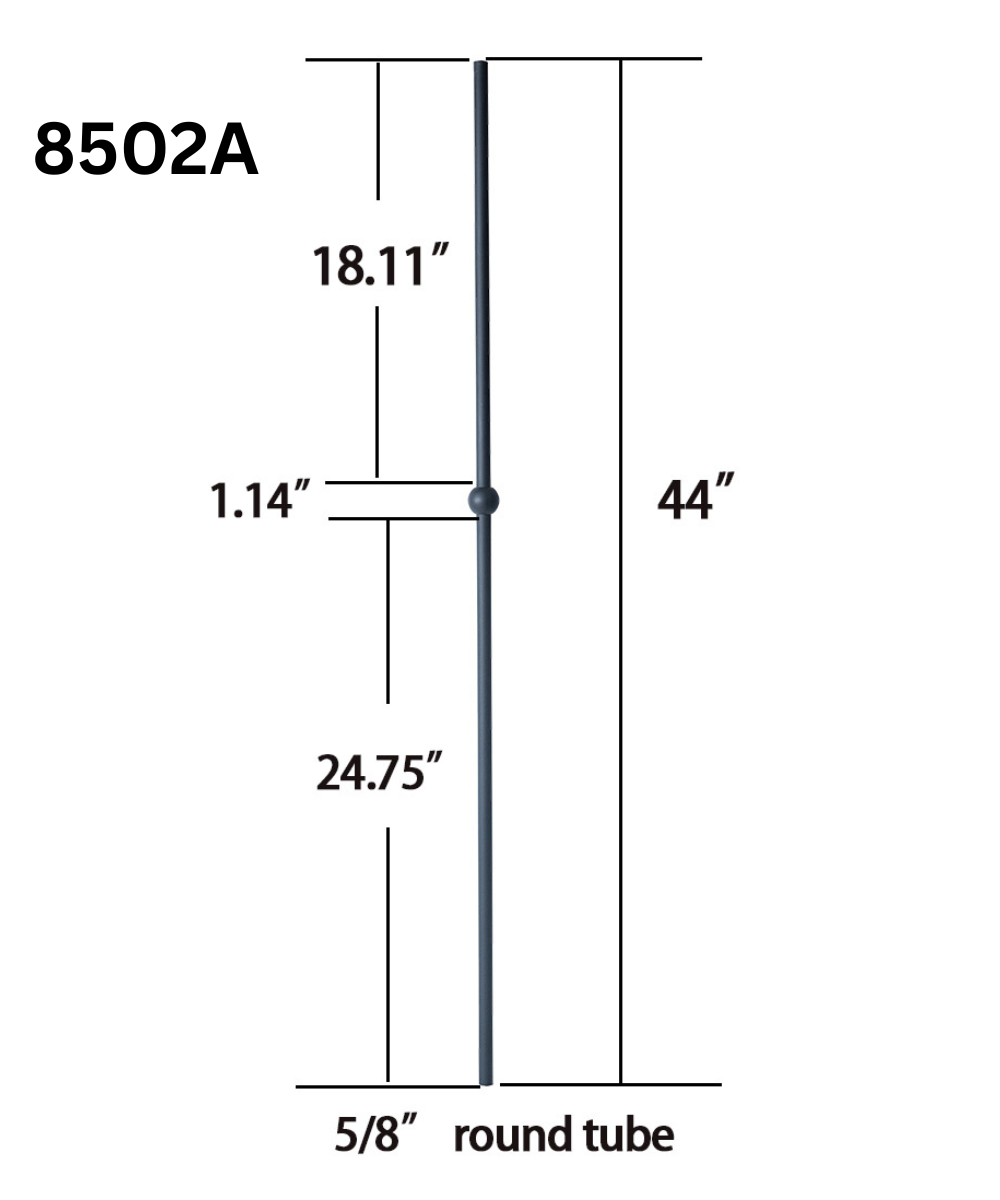 Single Basket Metal Baluster 5502A (1/2" x 44")