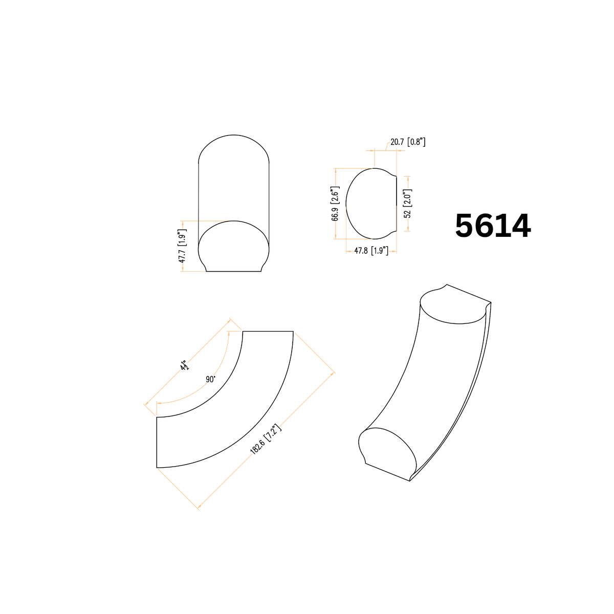 5614 90° Up Easing