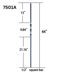 Single Ribbon Metal Baluster 7501A (1/2" x 44")