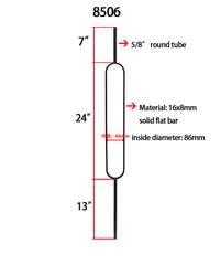 Flat Oval Round Baluster (5/8" x 44") 8506