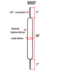 Flat Oval Round Baluster (5/8" x 44") 8507